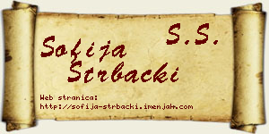 Sofija Štrbački vizit kartica